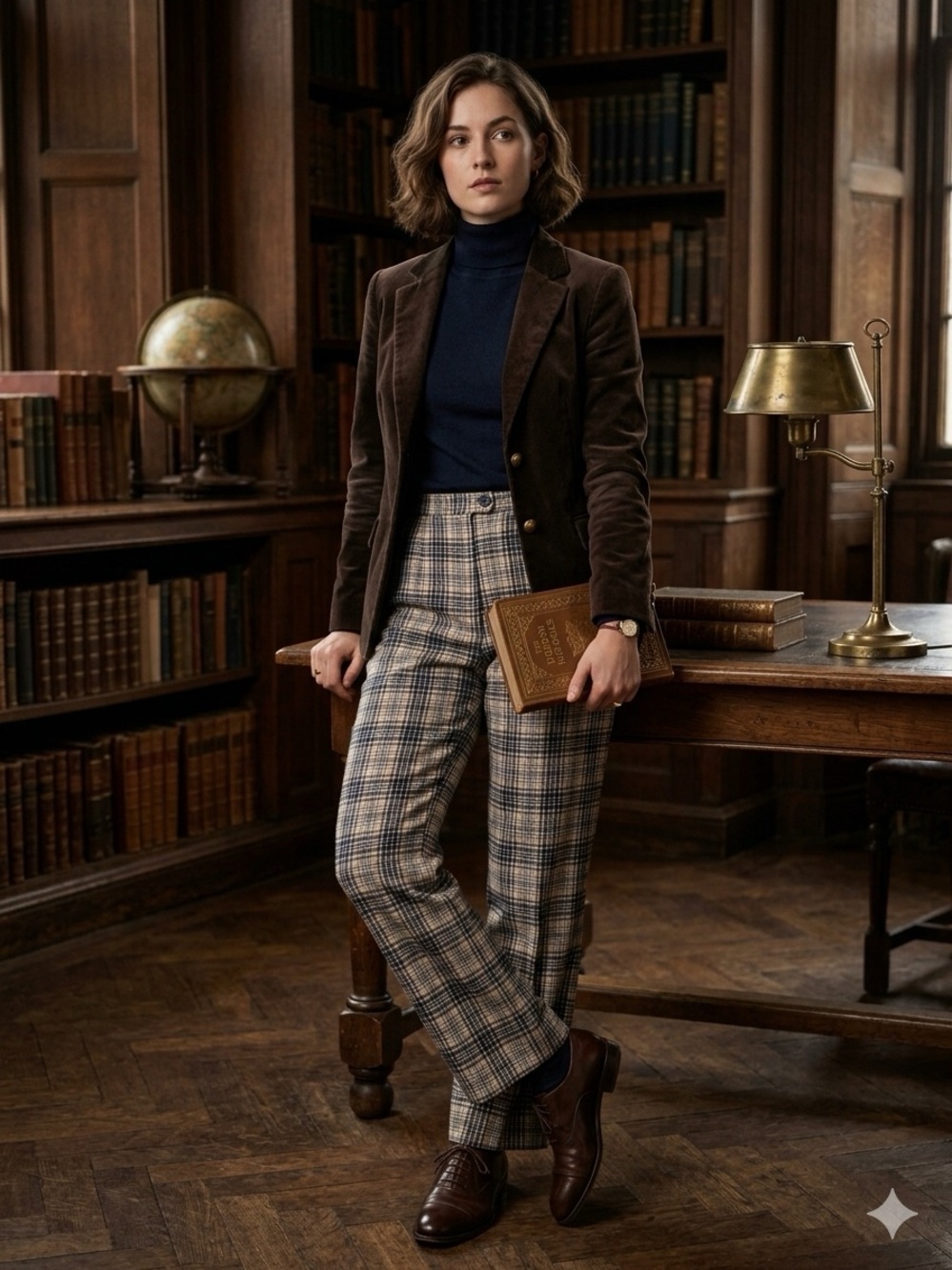 Vintage 70s Pendleton Plaid Wool Pants High-Waisted Straight Leg Trousers size 6